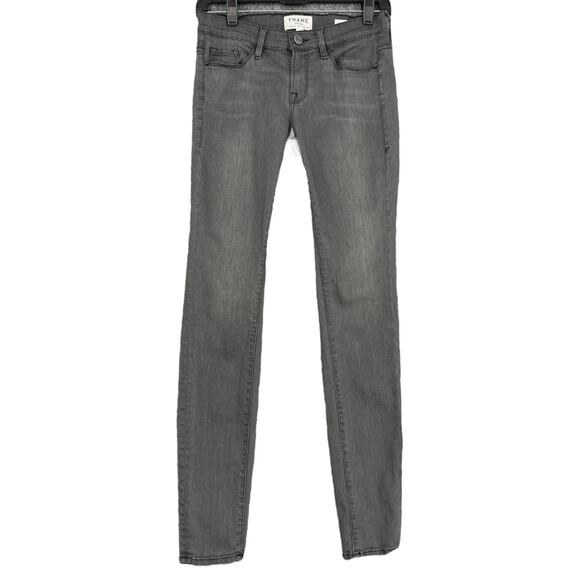 Frame Le Skinny‎ de Jeanne Grey Button Closure Zip Fly Skinny Jeans Size 26 - Picture 1 of 9